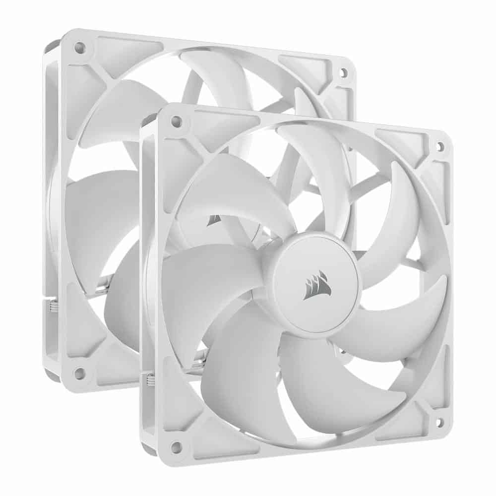 Corsair RS140 PWM 140mm Fan Dual Pack - Simplified Control - Daisy-Chain 4-Pin PWM White